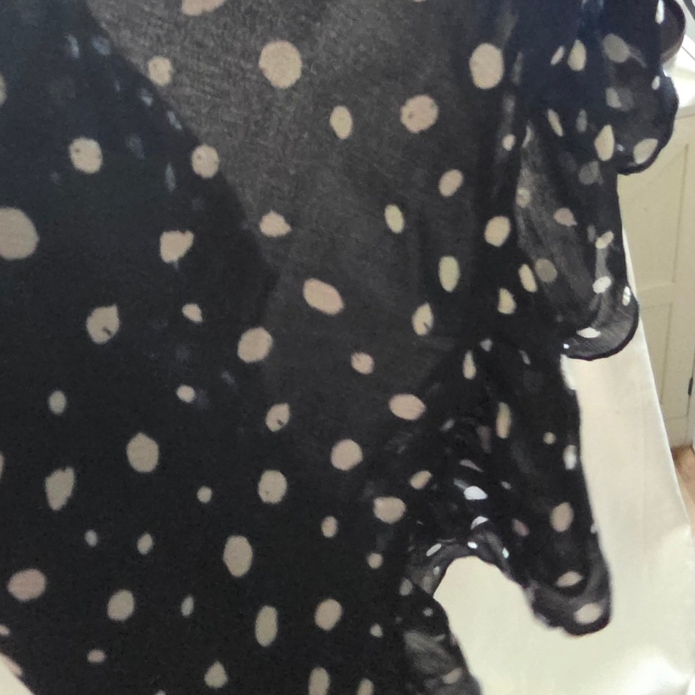 Urban Outfitters Ruffle Trim Rara Polka-Dot Mini-Skirt XL Black Tan Whimsigoth - Picture 11 of 12